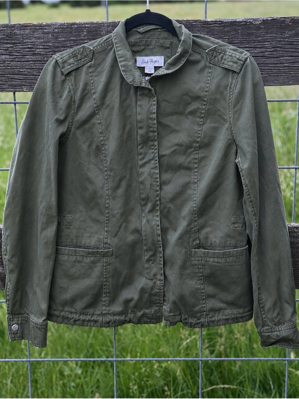 Charlie Paige Olive Green Military Utility‎ Jacket Women’s Size S/P Lightweight